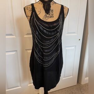 Black express sequined tank dress/shirt